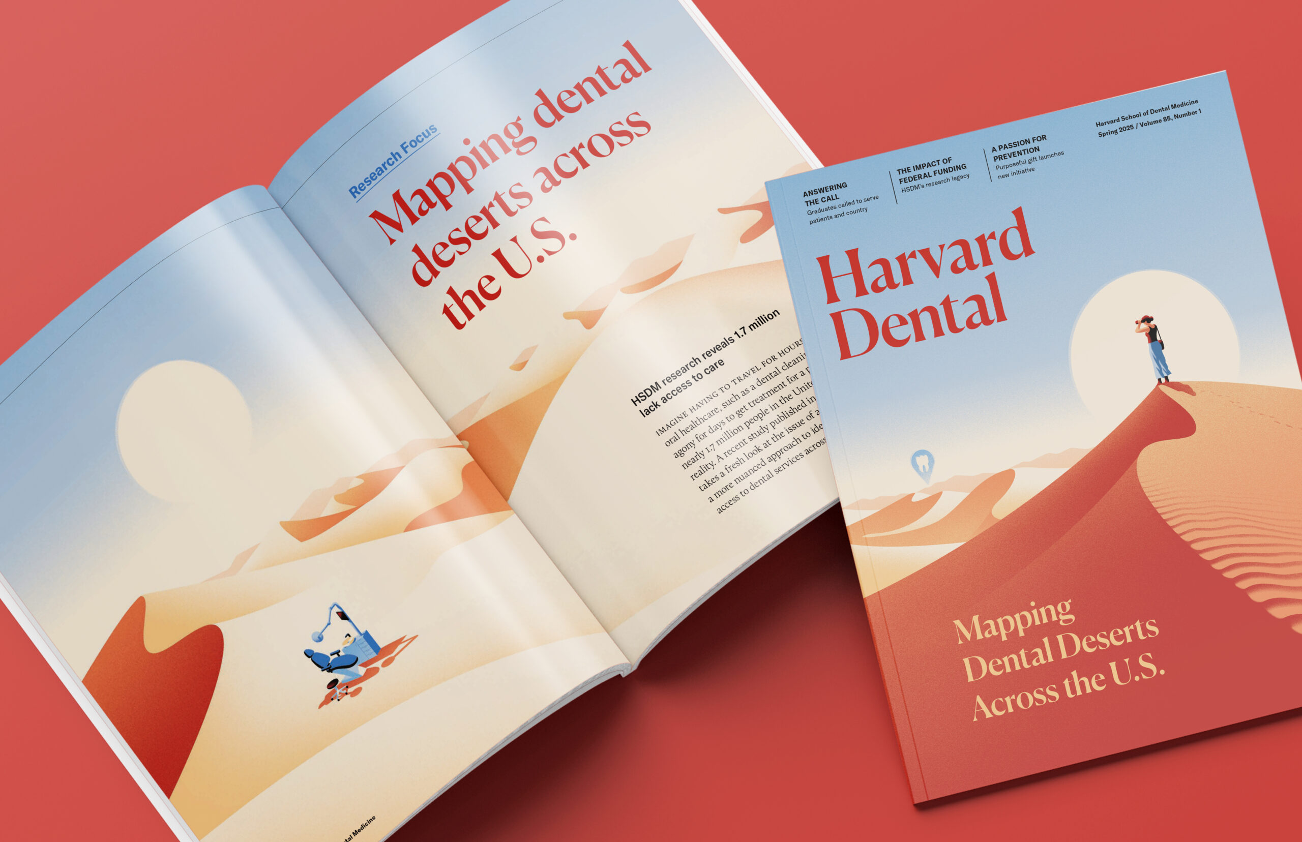 Harvard Dental Magazine Spring 2025 Cover and Feature Spread
