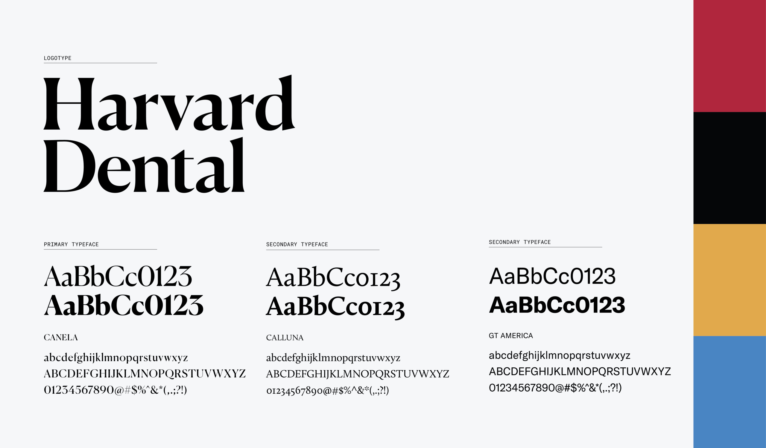 Harvard Dental Magazine Logotype and Typefaces